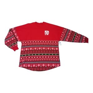 Disney Parks 2018 World of Spirt Jersey Holiday Christmas Snowflaze size small